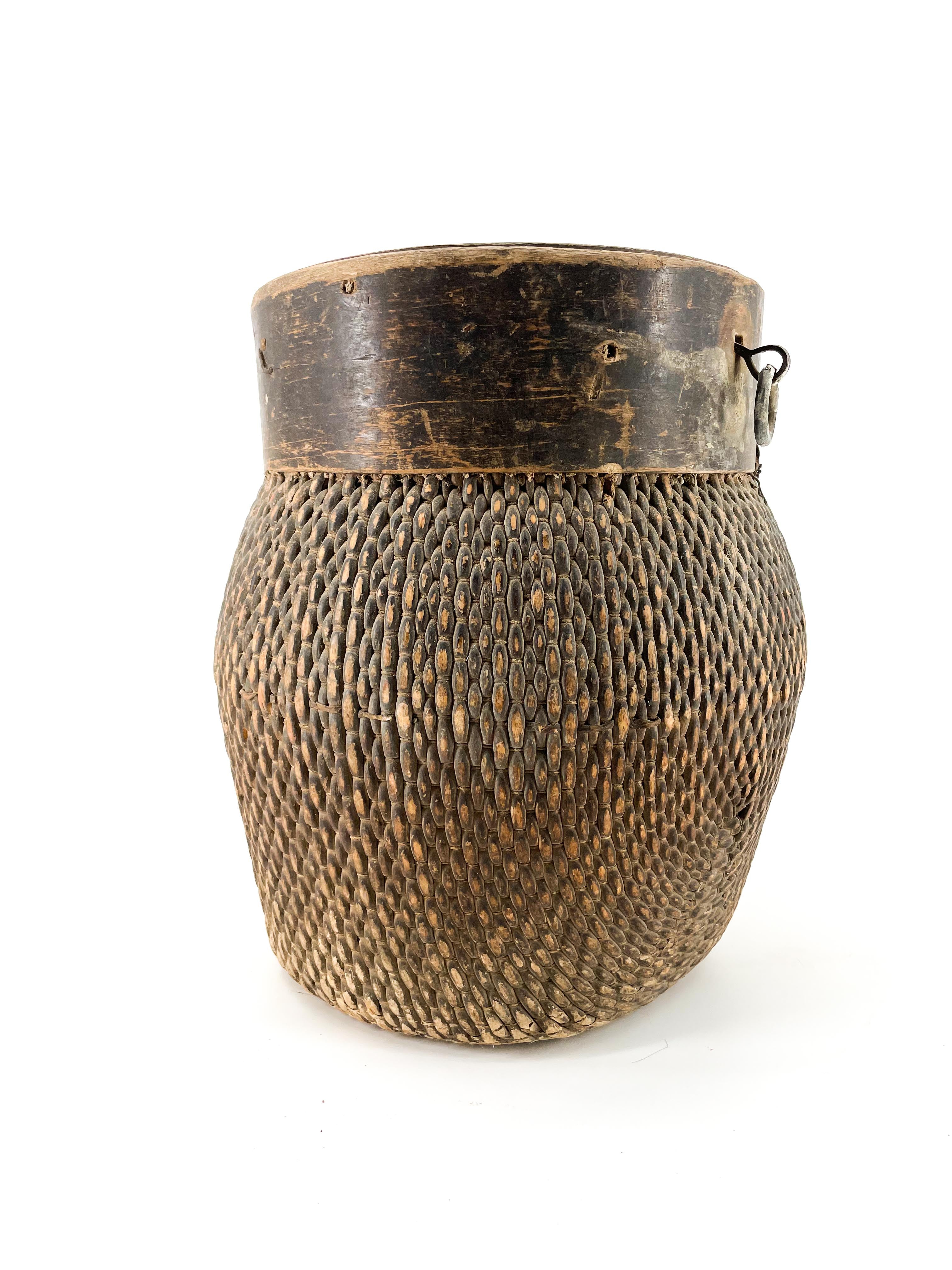 Old Chinese rattan basket