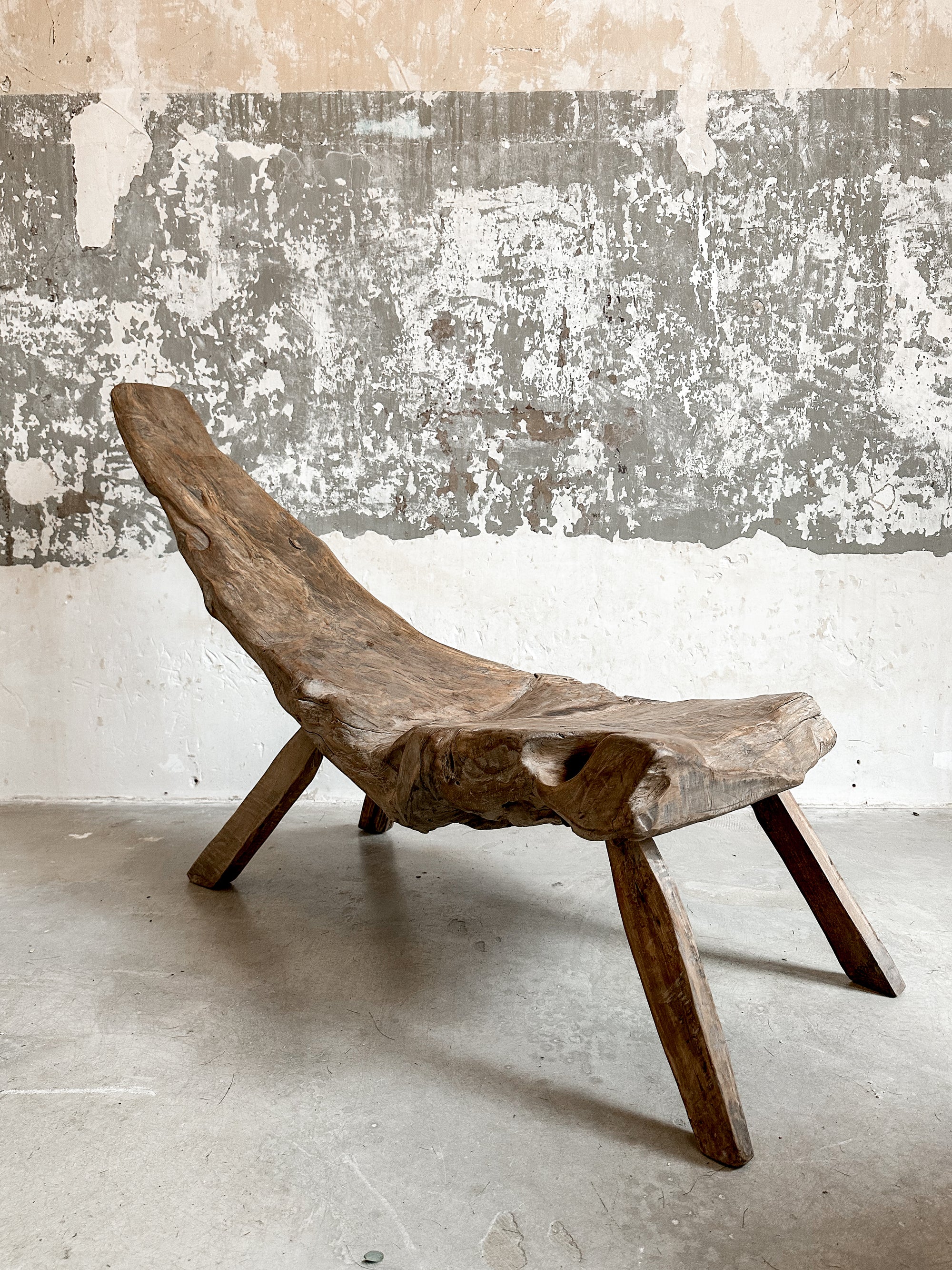 The primitive teak chair