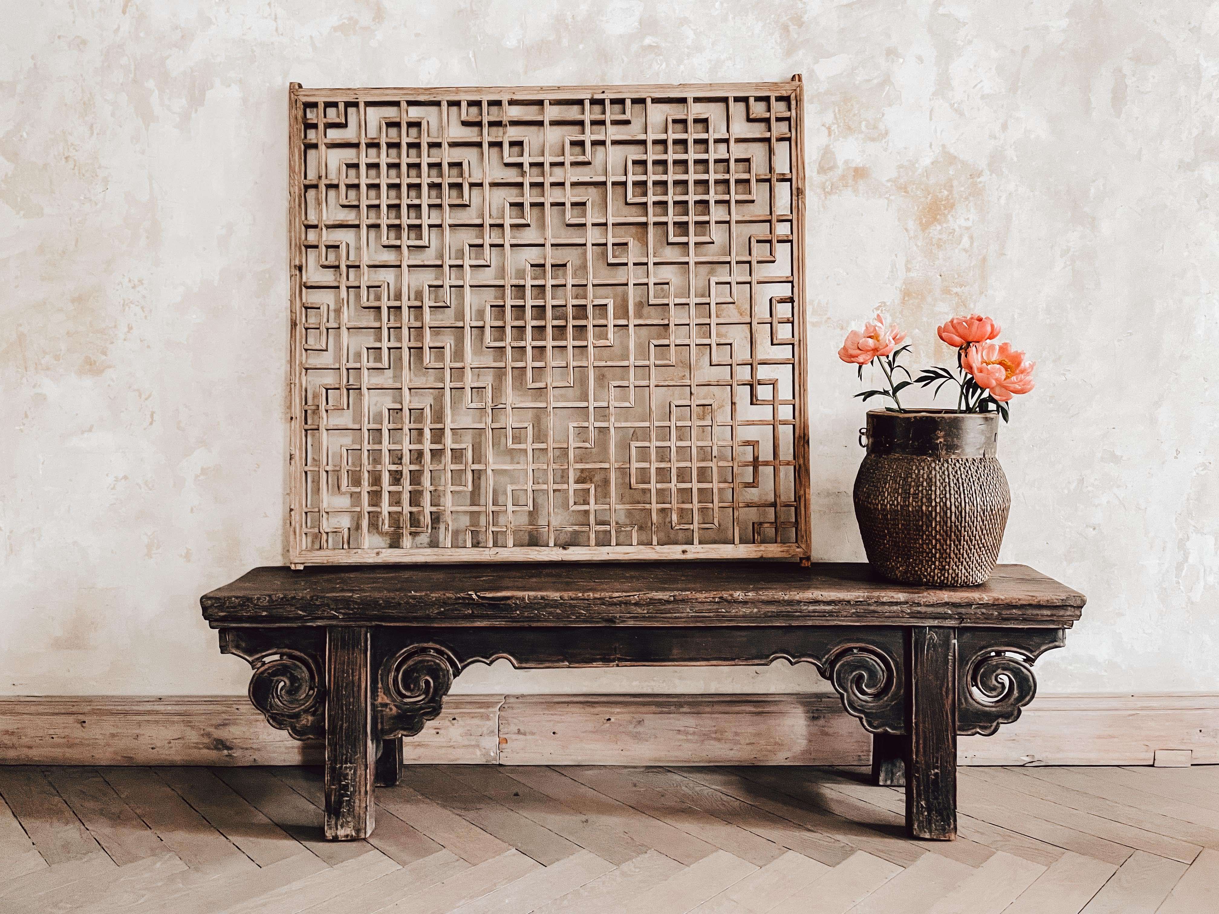 Old Chinese wooden bench