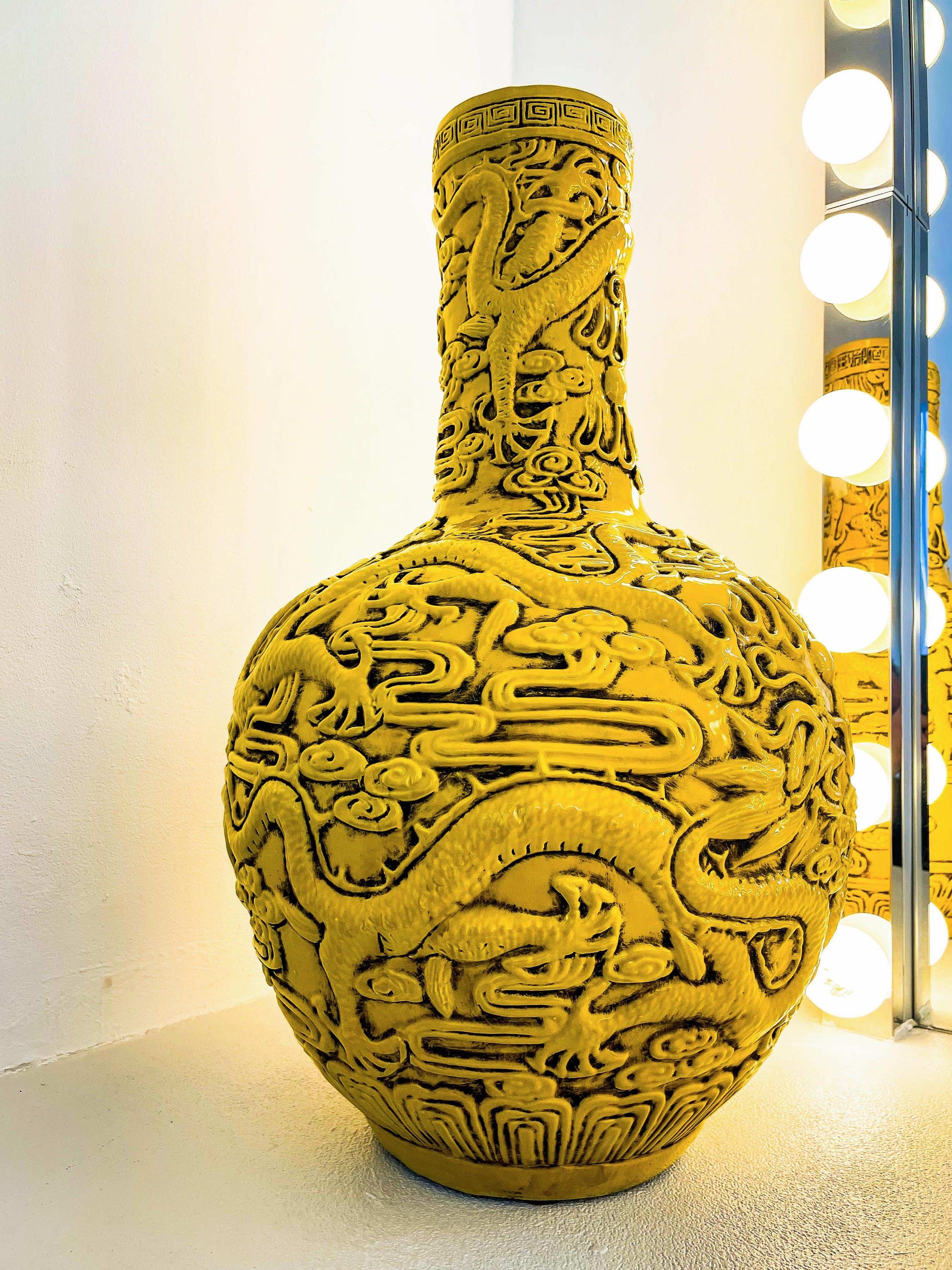 Floor vase bright yellow