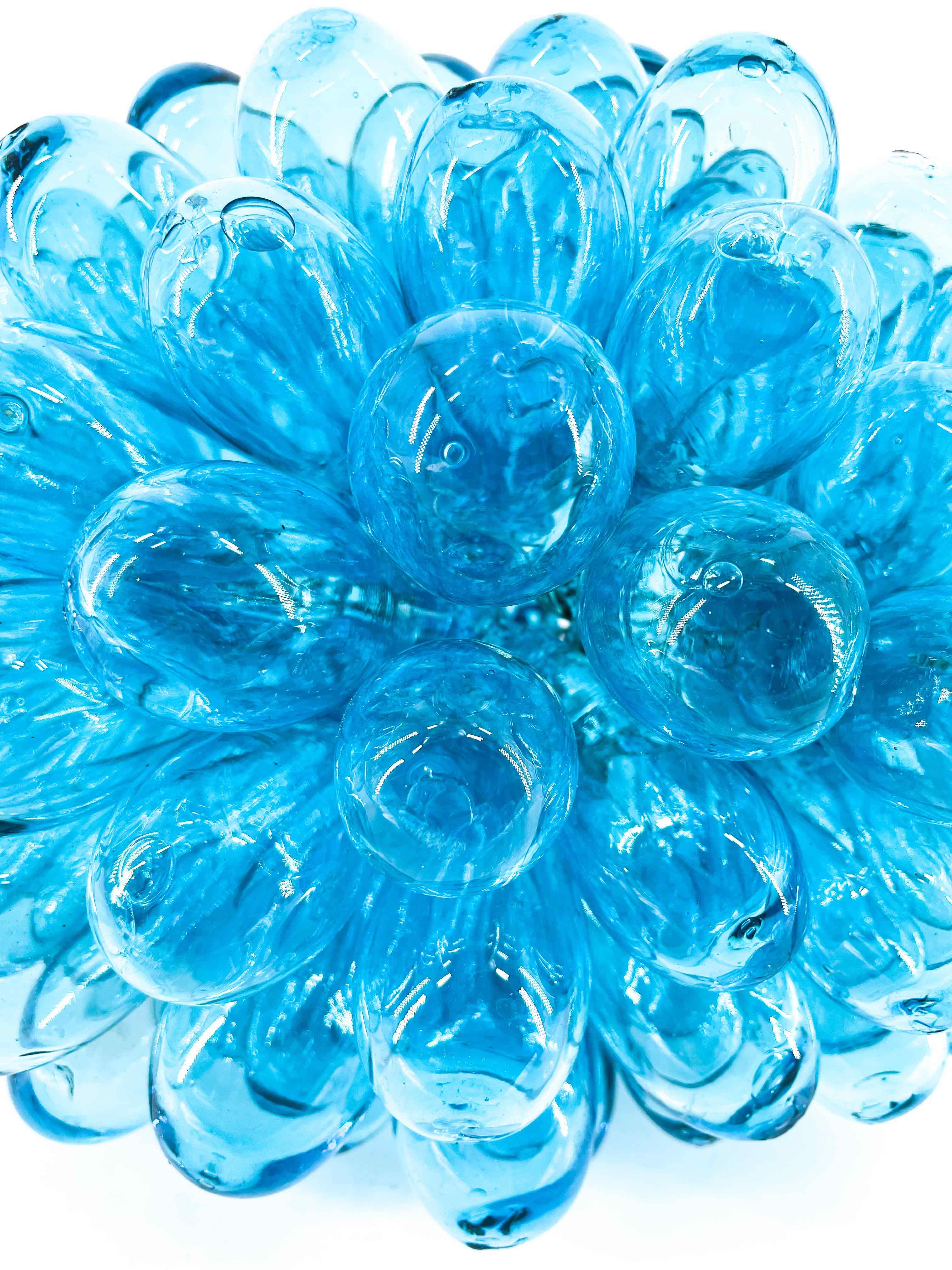 Lampe Glastropfen türkis-blau