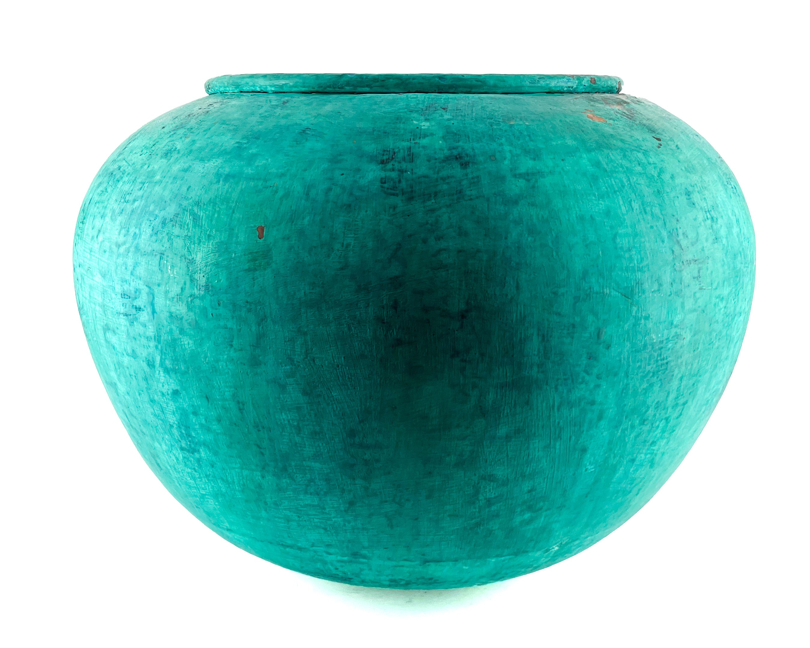 copper bowl turquoise-green