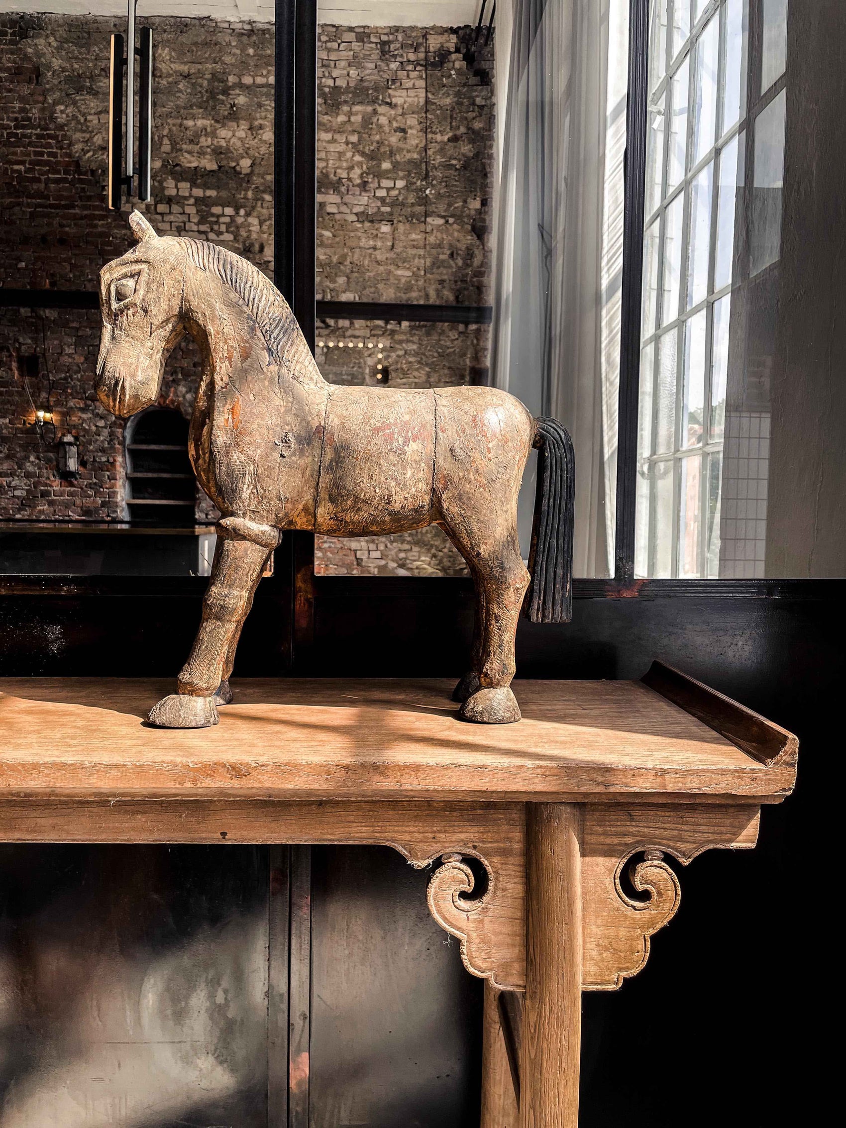 Old handmade wooden horse