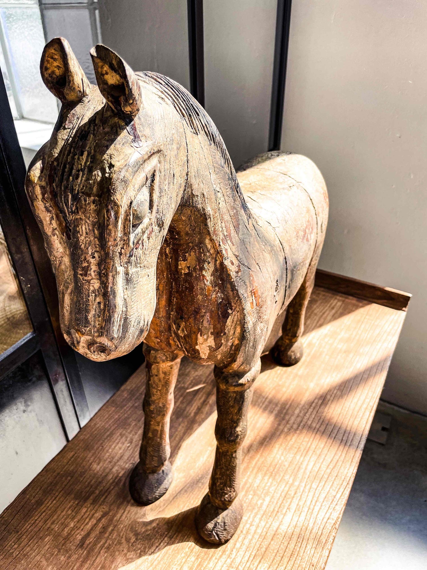 Old handmade wooden horse