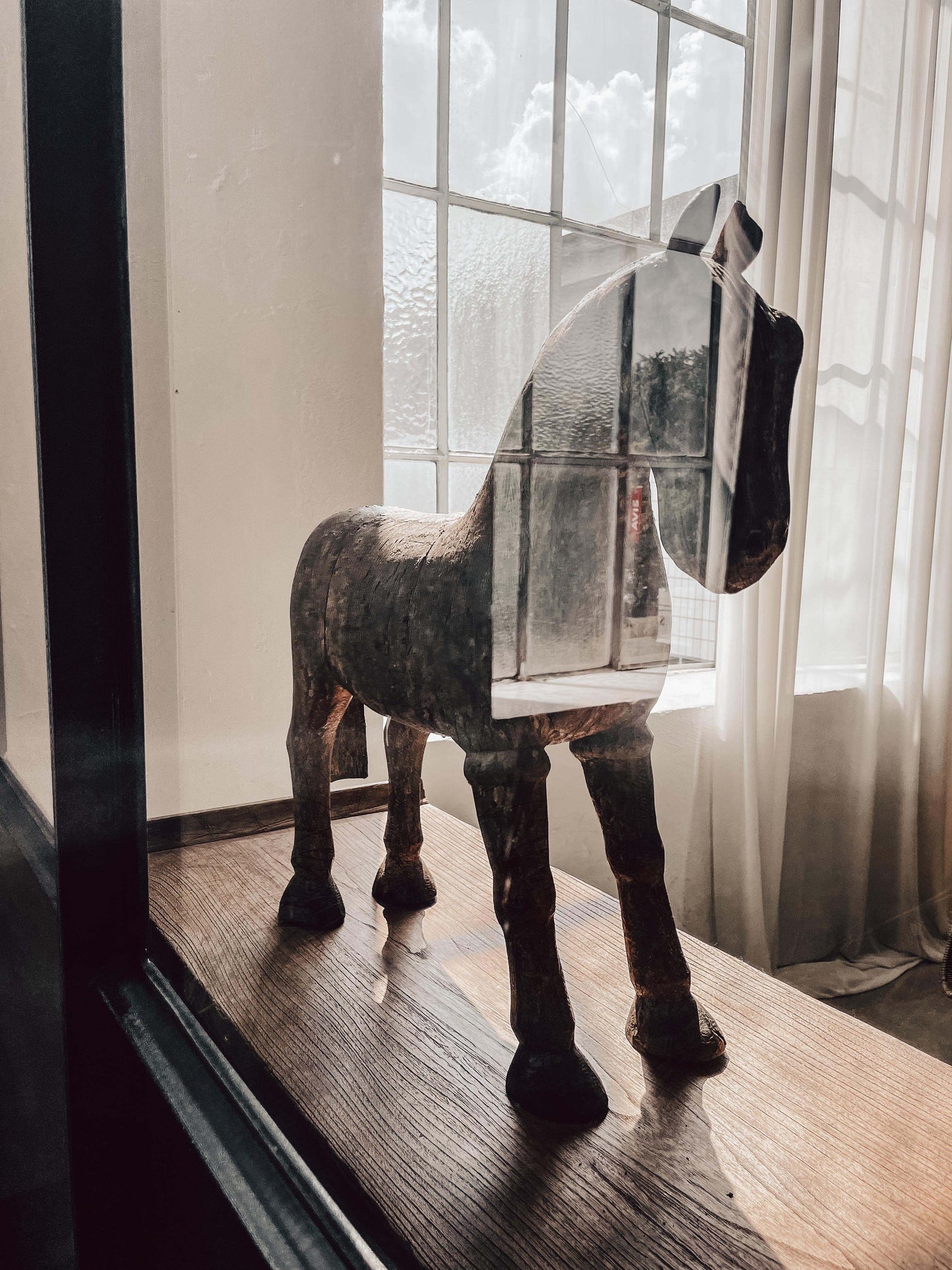 Old handmade wooden horse