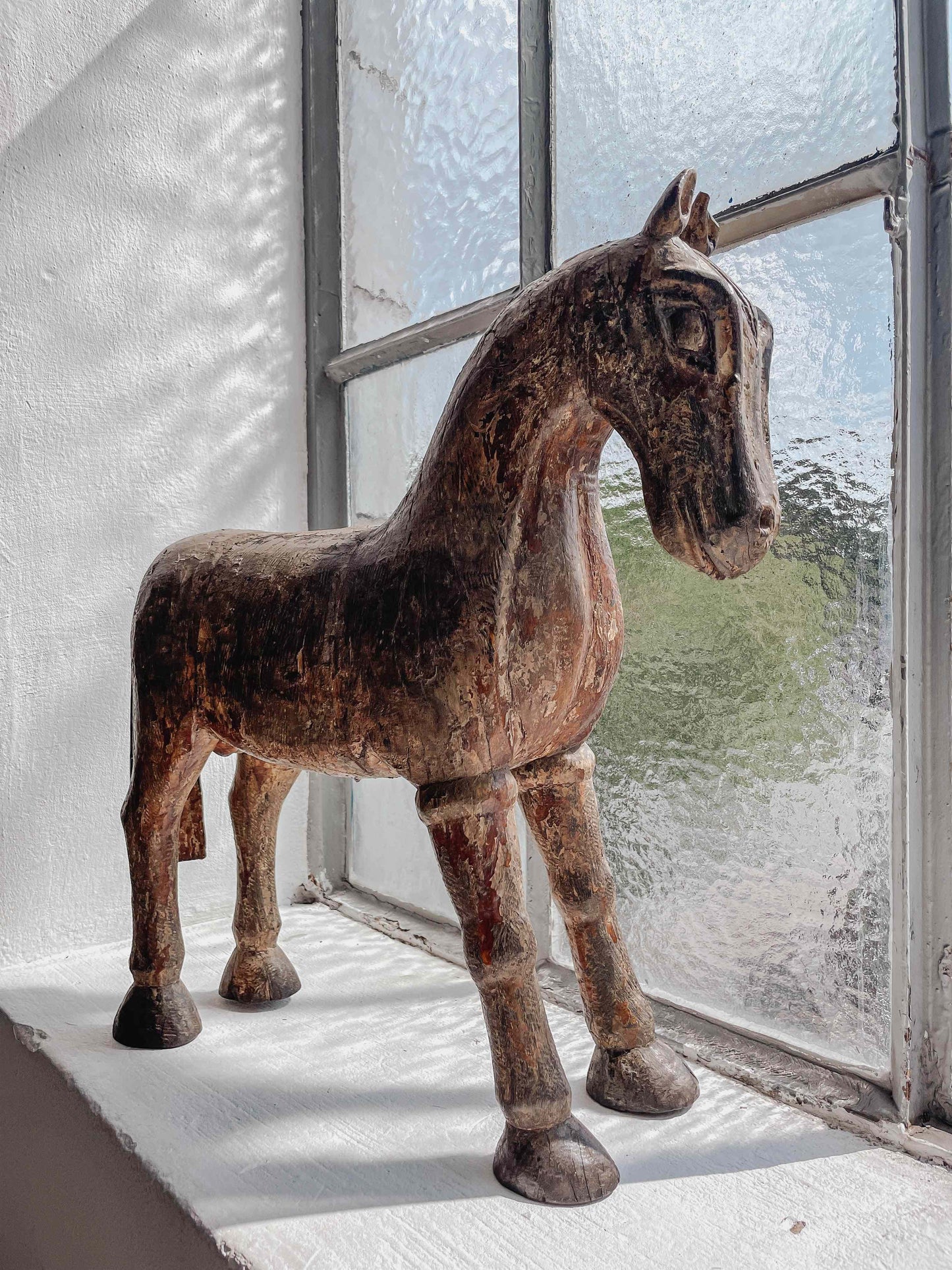 Old handmade wooden horse