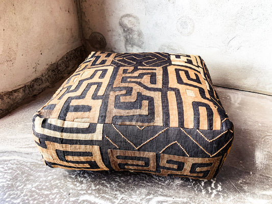 Kuba Cloth Vintage Pouf - Mo's Interior Art