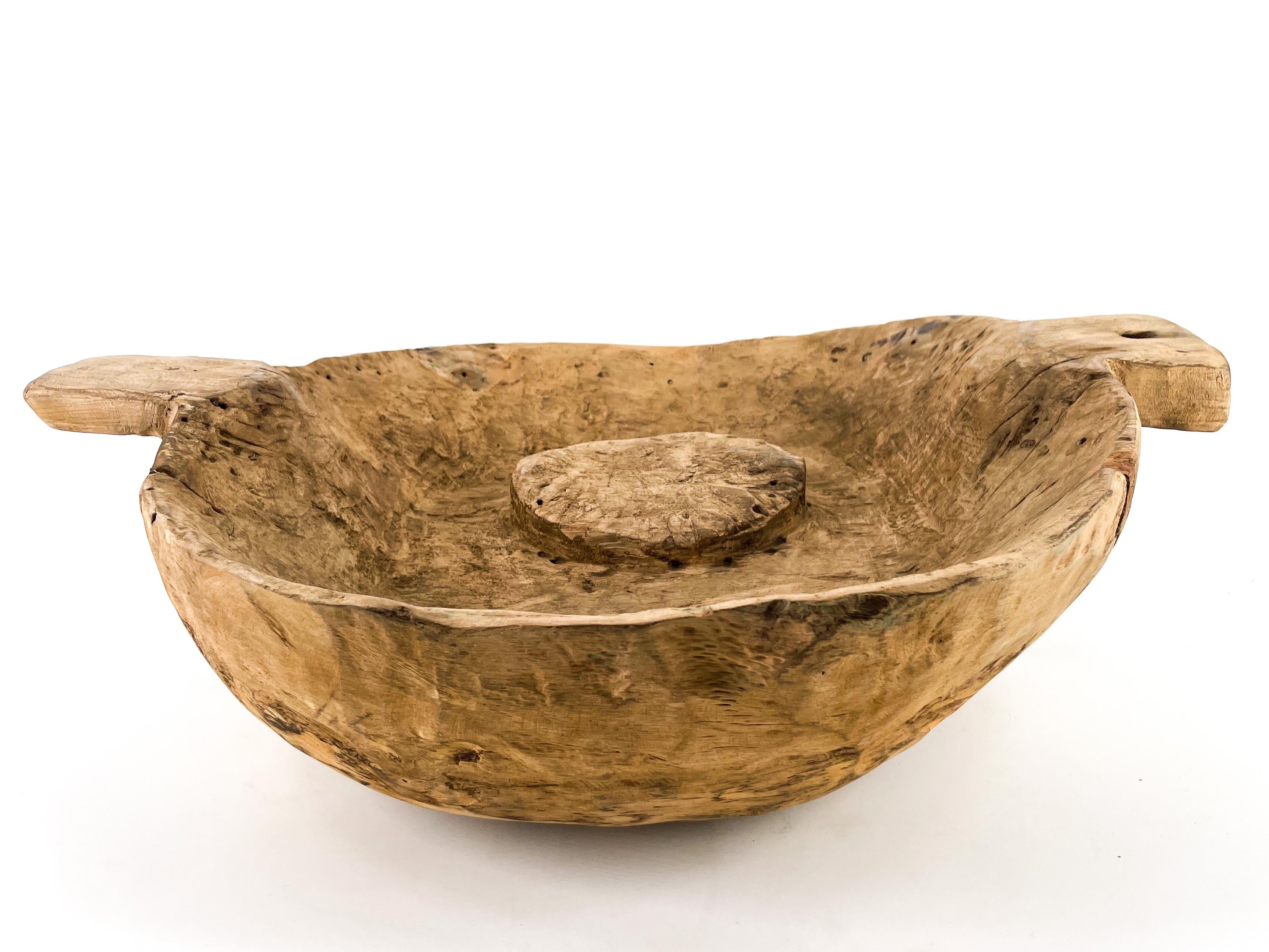 old Indian wooden bowl