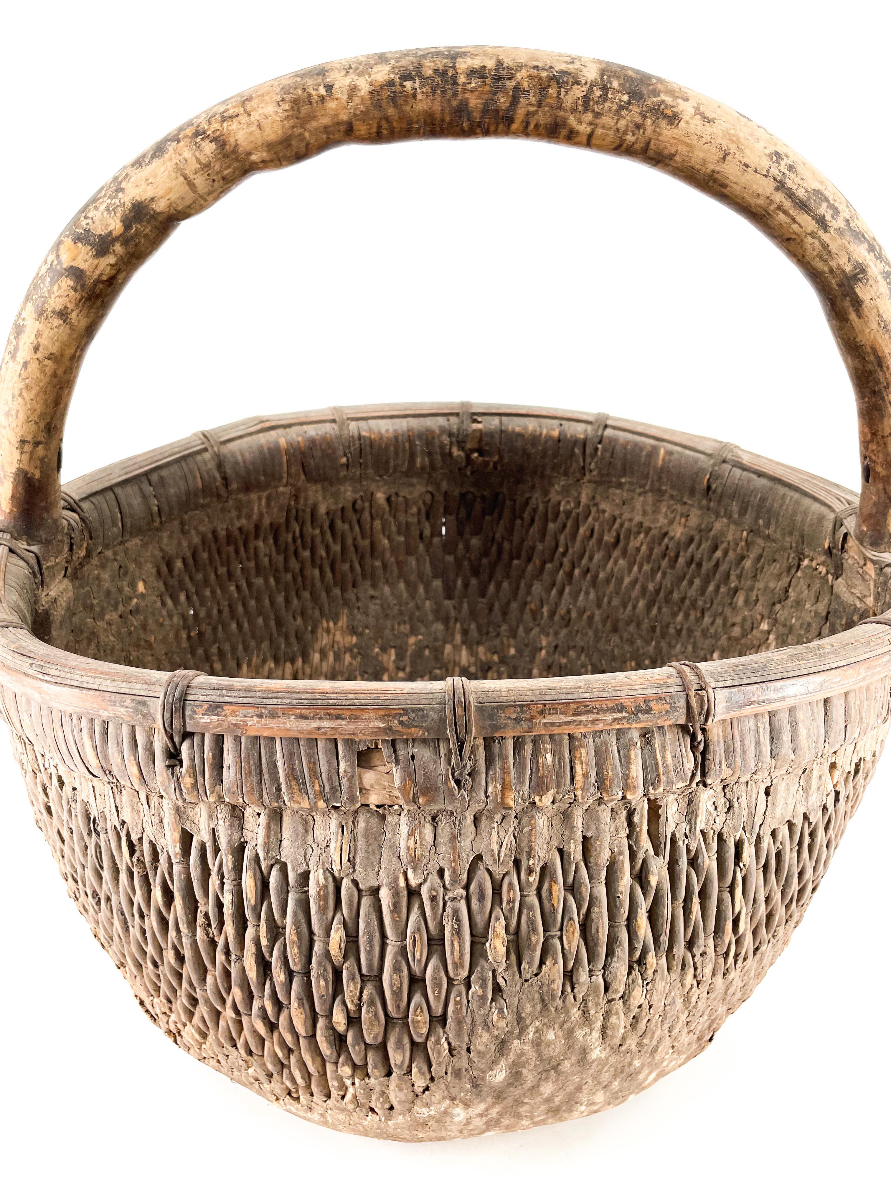 Old Chinese wicker basket XL #3