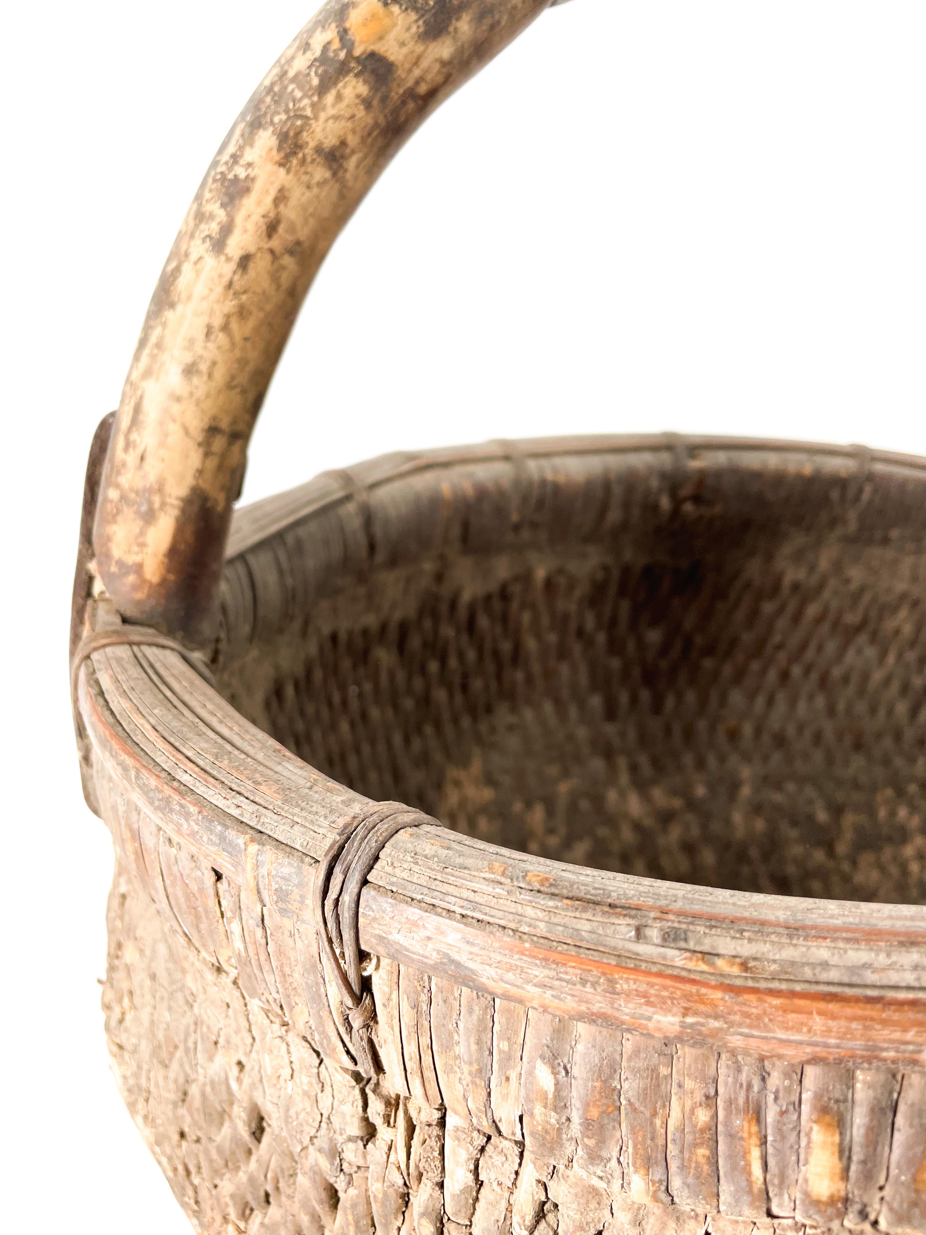 Old Chinese wicker basket XL #3