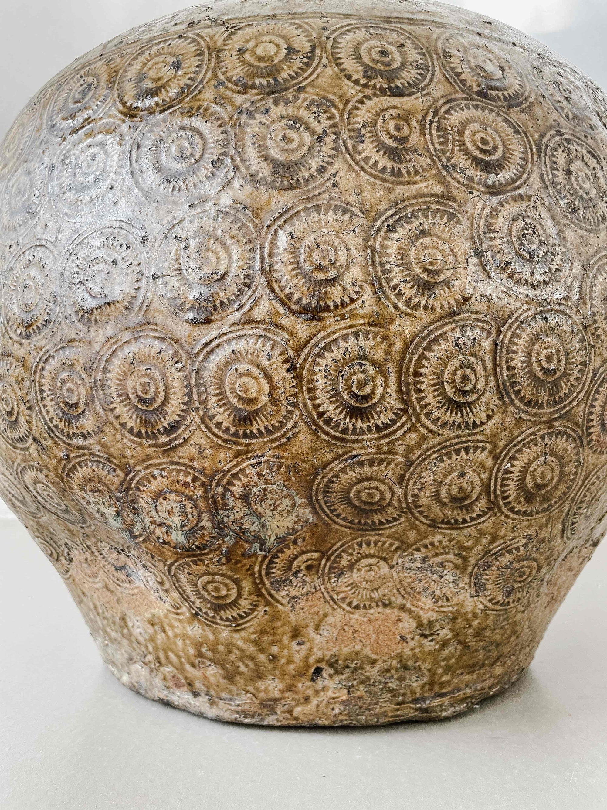 Tischlampe aus antikem Seashell Coin Topf