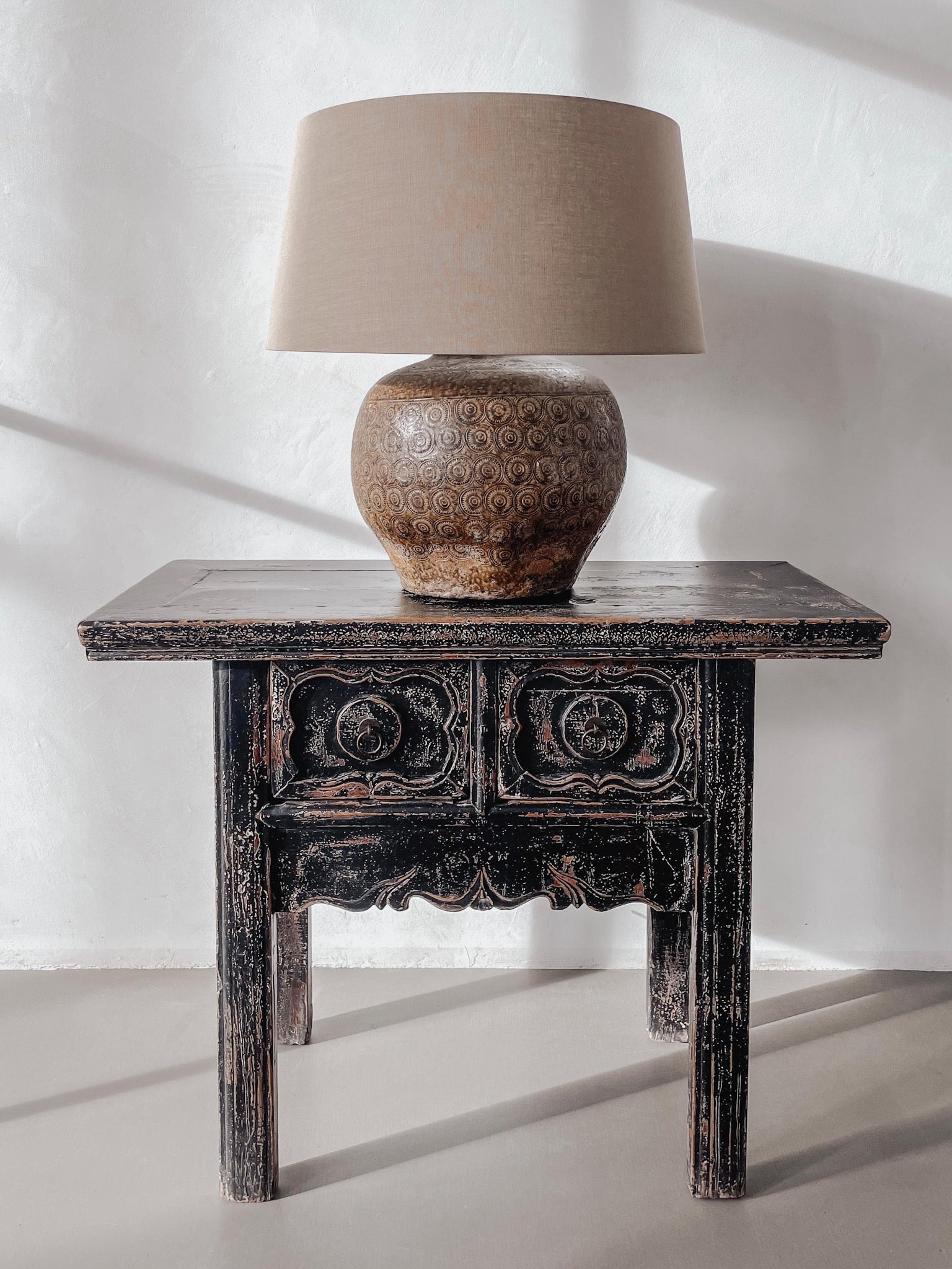table lamp antique sea shell coin pot
