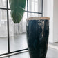 tall black glazed planter jar