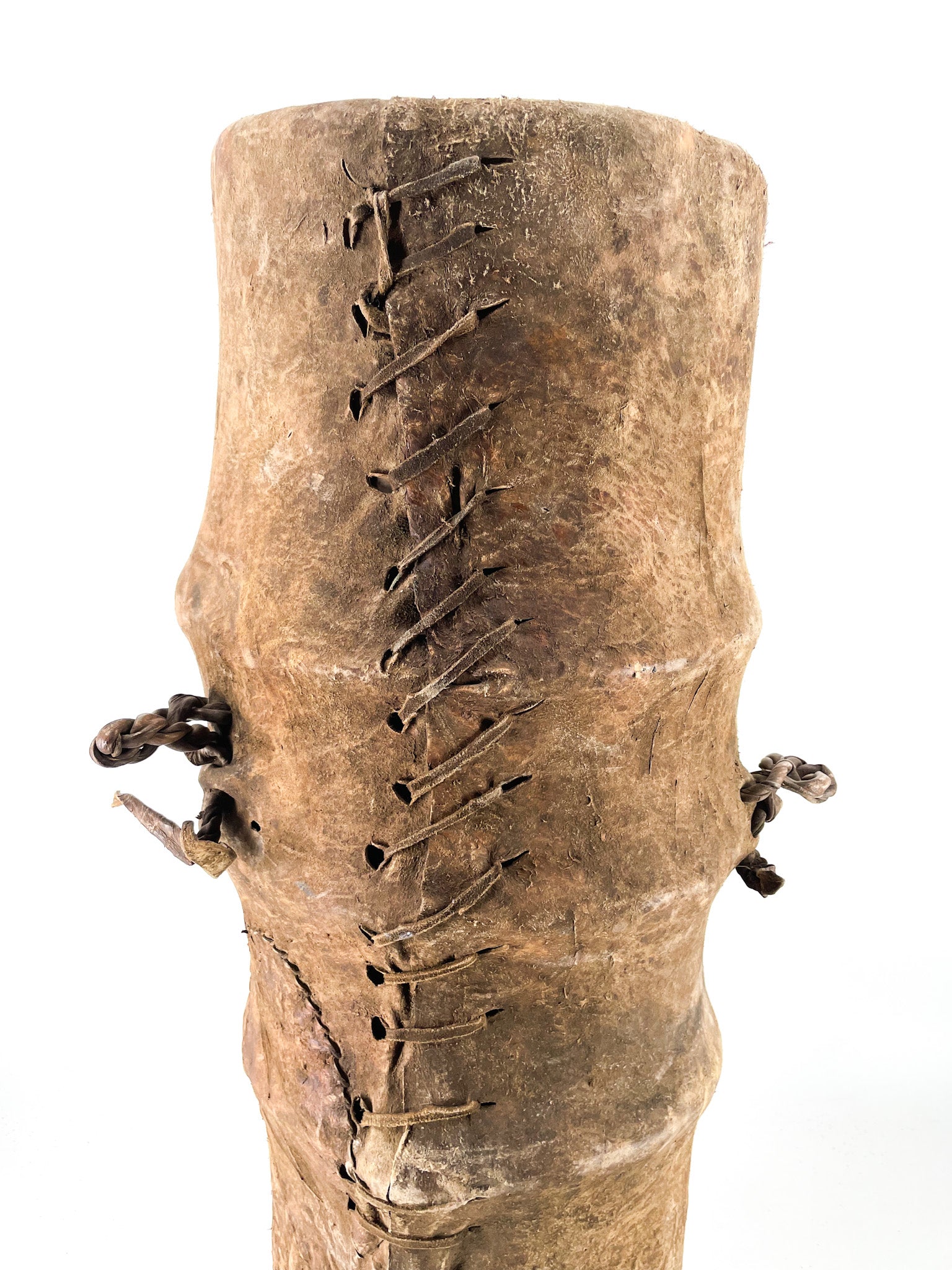Antique wood and leather vessel Mongolia