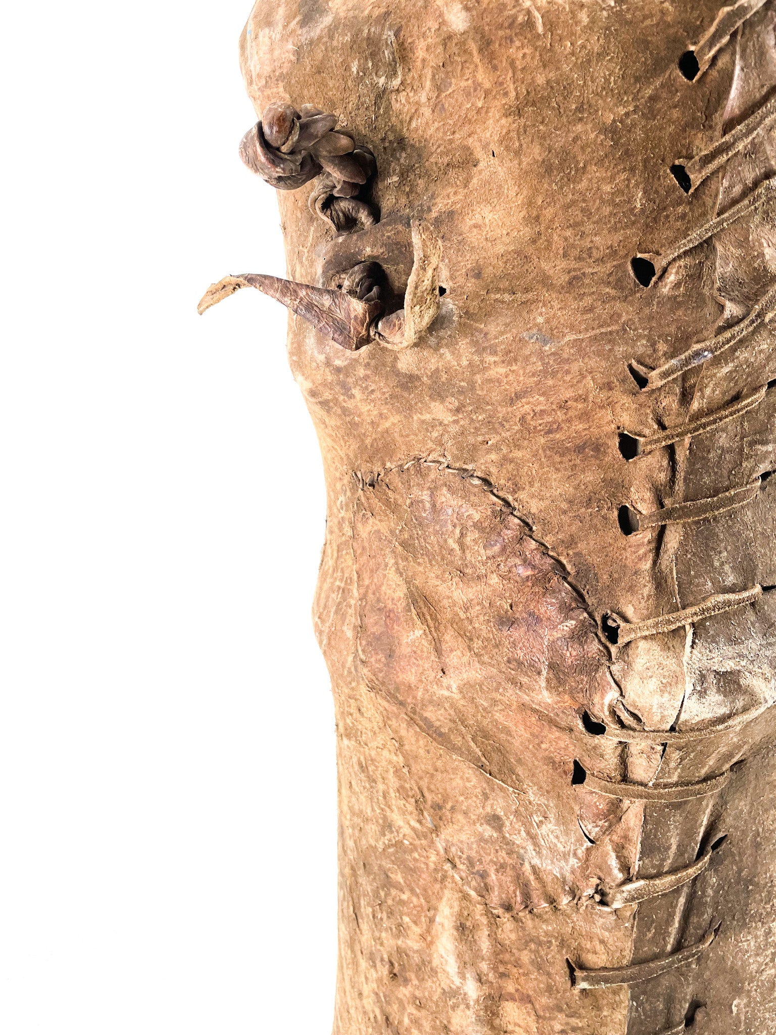 Antique wood and leather vessel Mongolia