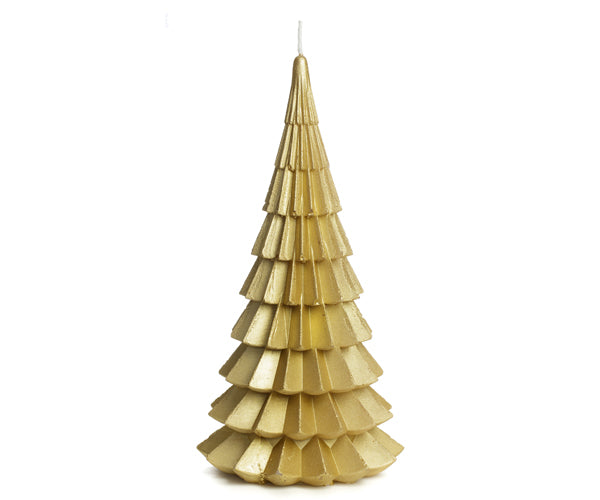 Weihnachtskerze Tannenbaum L gold