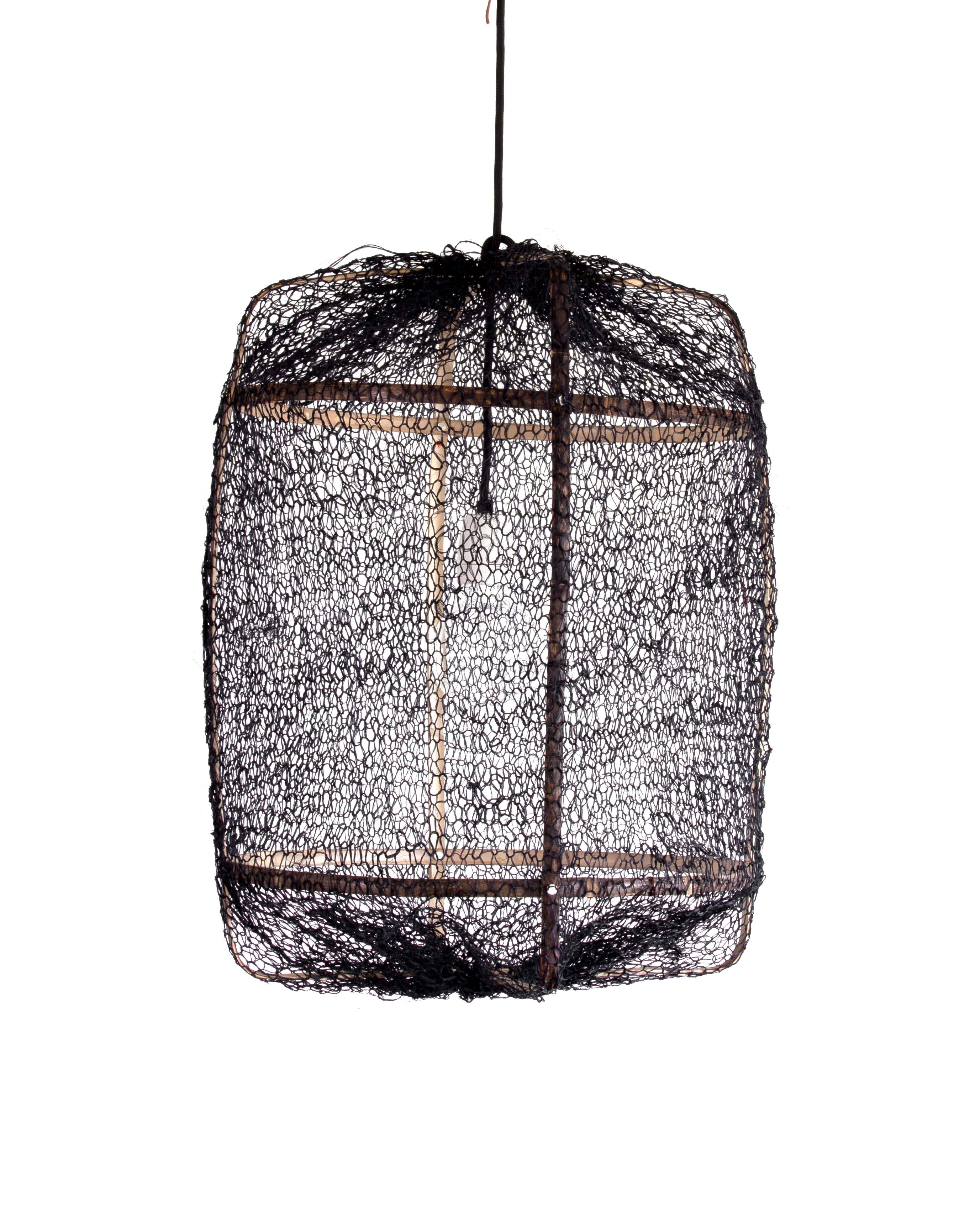 Leuchte Bambus / Sisal schwarz
