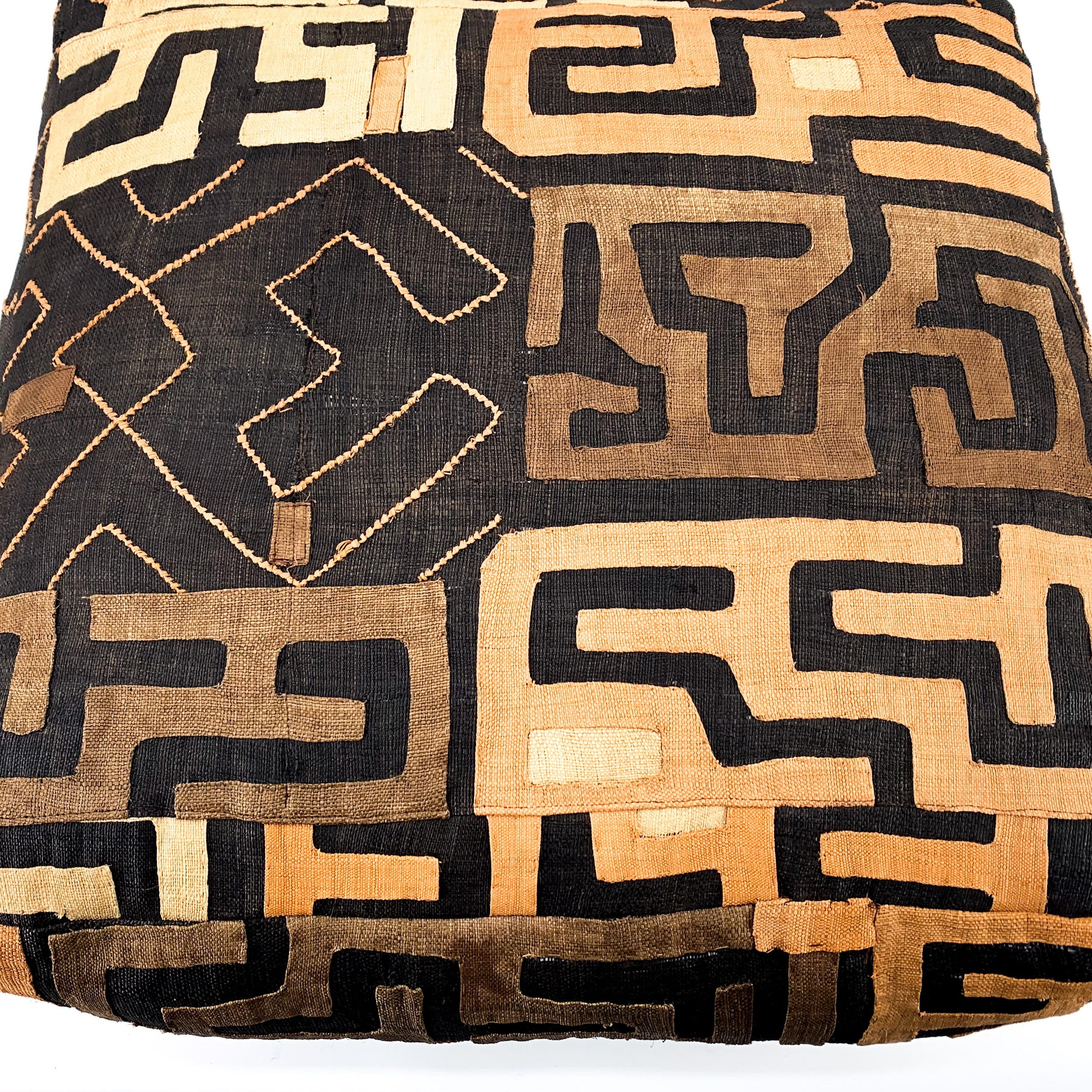 Kuba Cloth Vintage Pouf - Mo's Interior Art