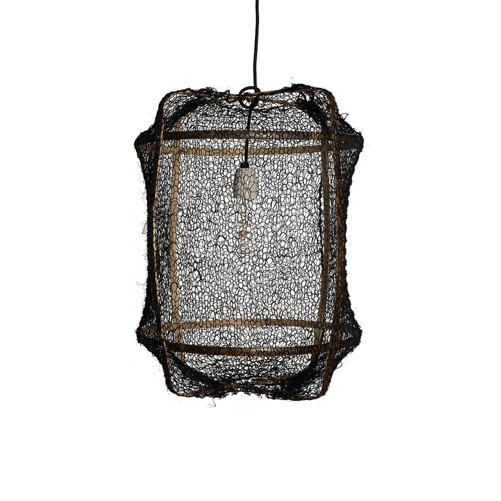 Leuchte Bambus / Sisal schwarz