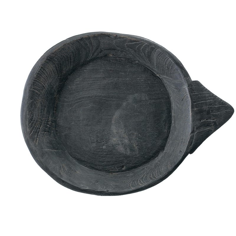 Recycled wood bowl black