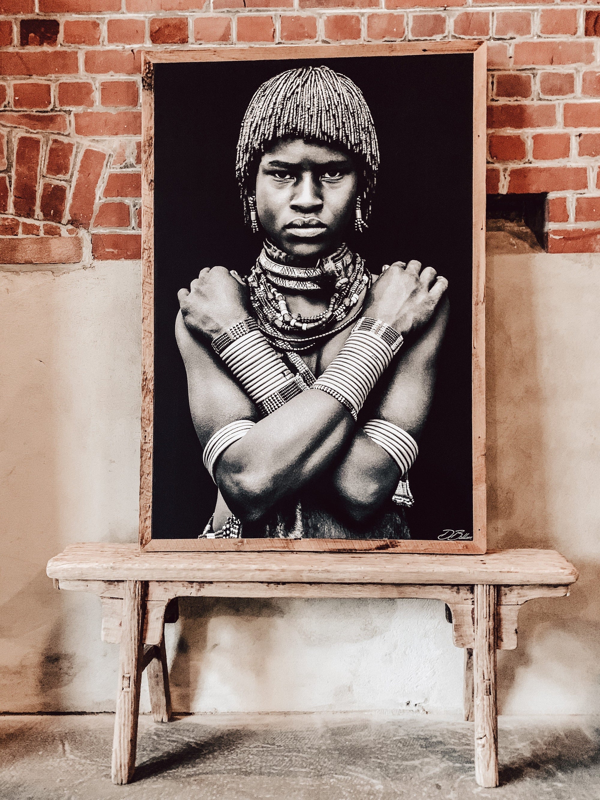 Gerahmte Leinwand s/w Portrait Hochformat - Mo's Interior Art