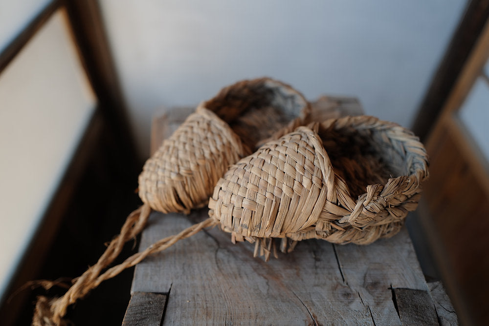 vintage children's straw shoes