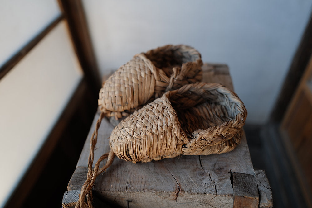 vintage children's straw shoes