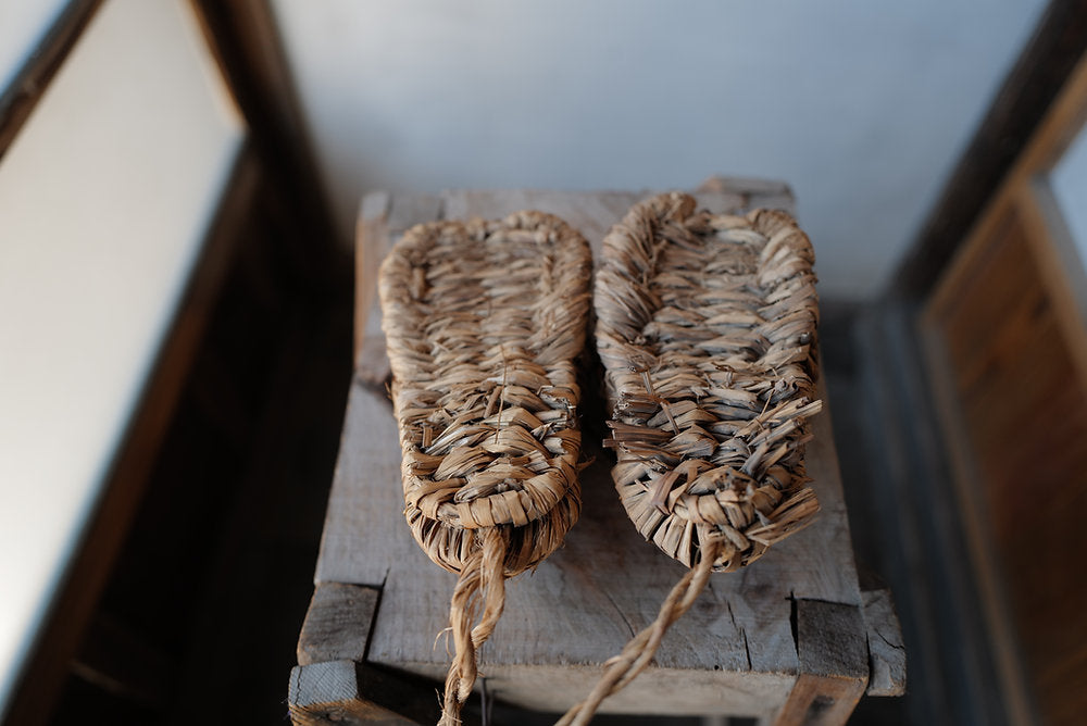 vintage children's straw shoes