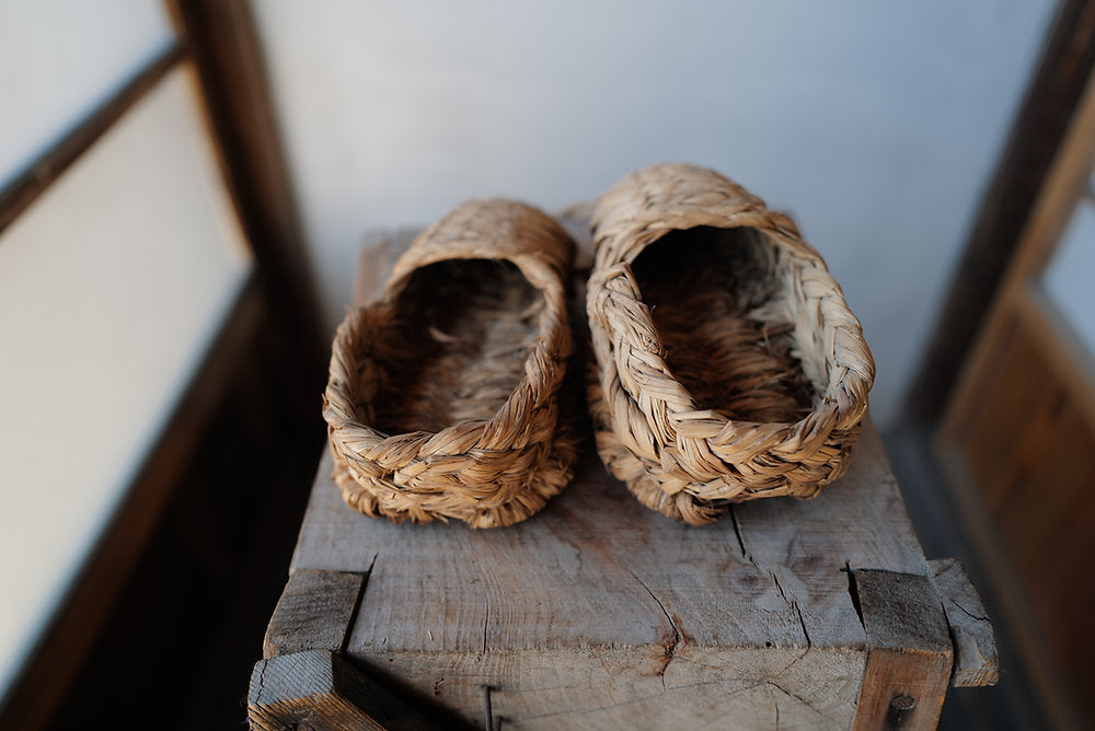 vintage children's straw shoes