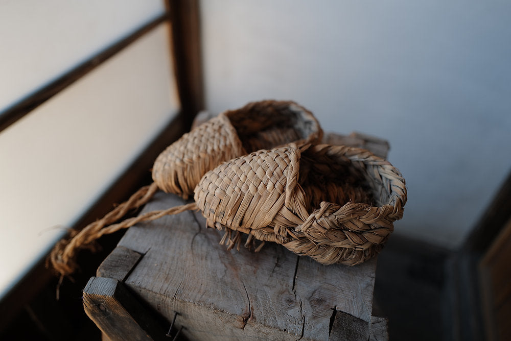 vintage children's straw shoes