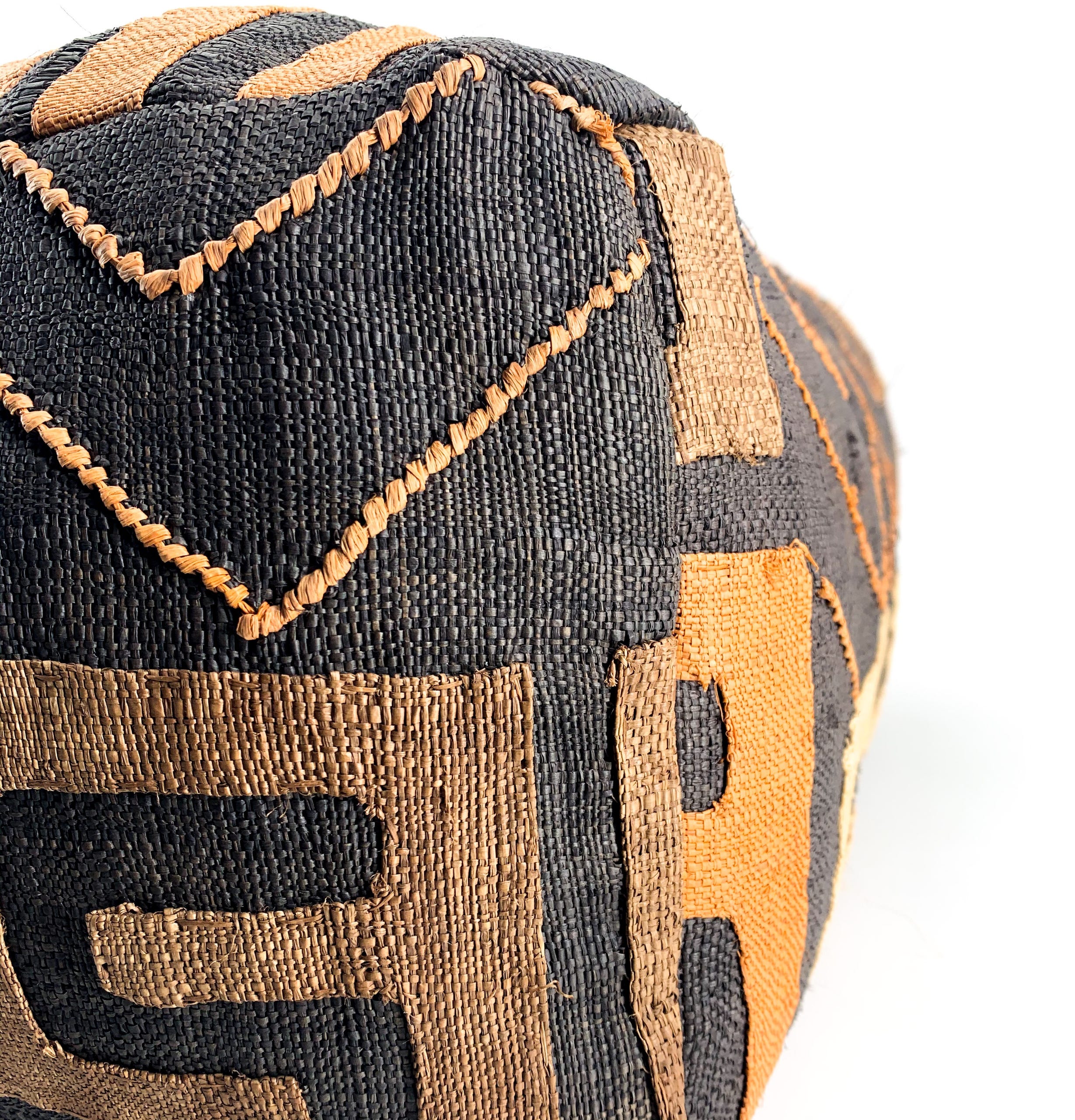 Kuba Cloth Vintage Pouf - Mo's Interior Art