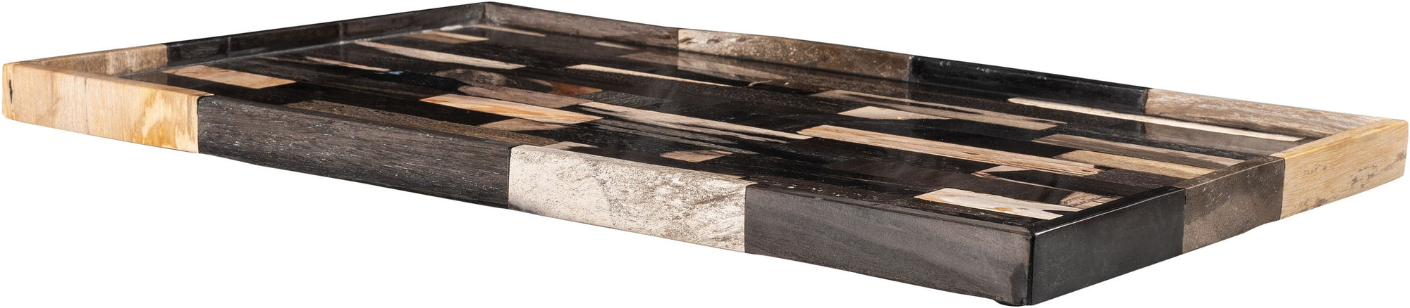 Tablett aus versteinertem Holz