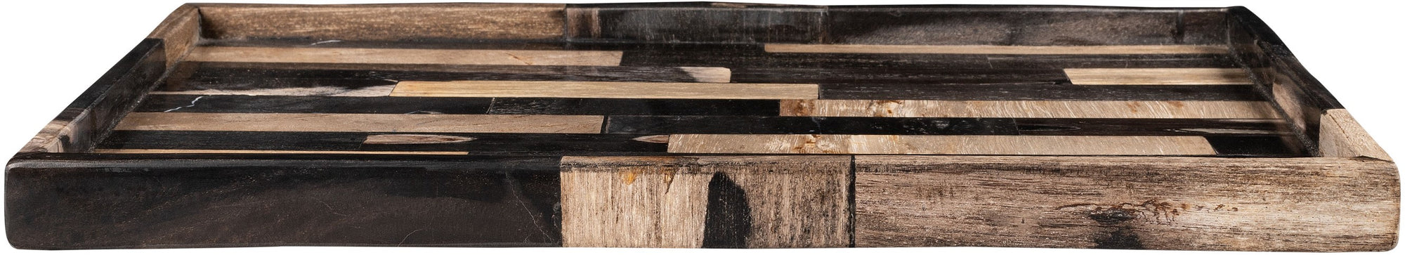 Tablett aus versteinertem Holz