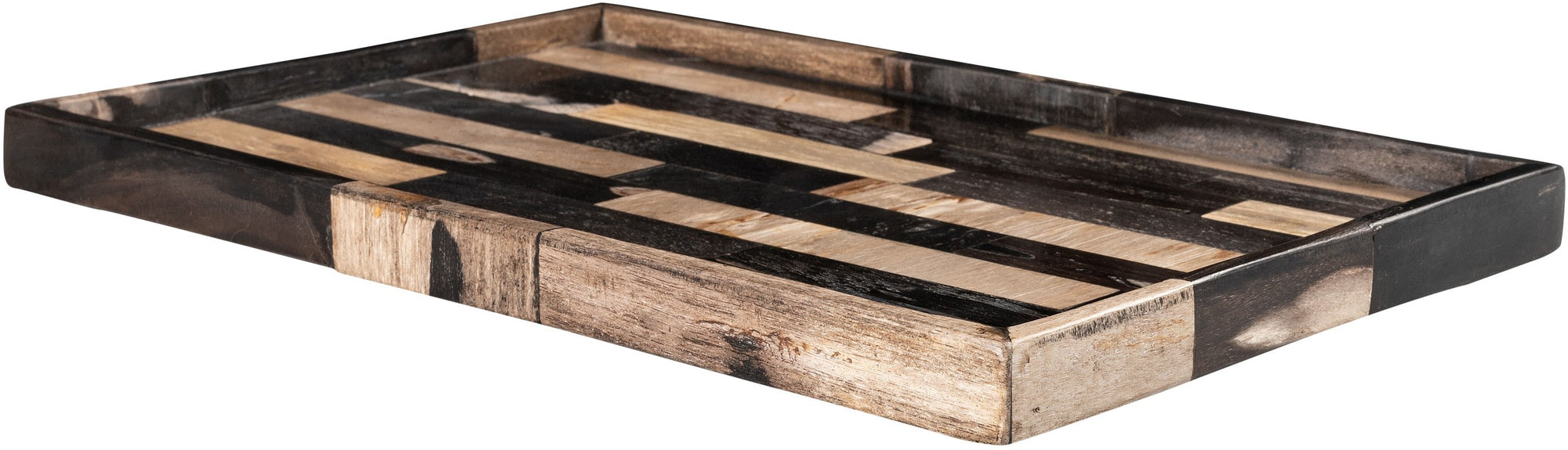 Tablett aus versteinertem Holz
