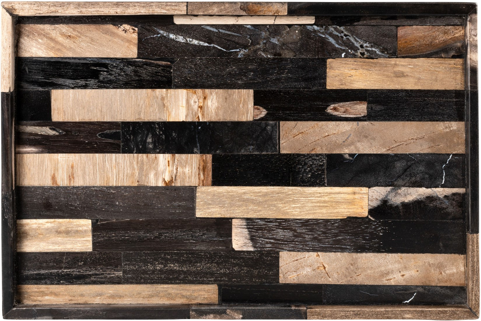 Tablett aus versteinertem Holz