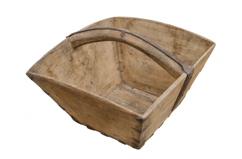 Old wooden rice basket