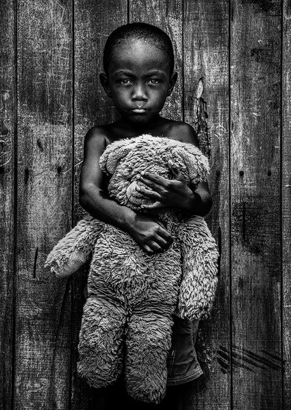 Serge Anton Canvas "little boy with teddy"